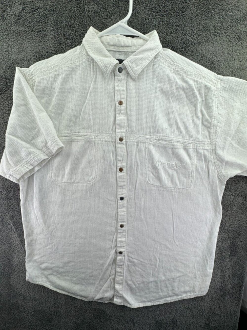 Wrangler Authentic Western Men’s Snap Up Shirt Short Sleeve White Large Ranch